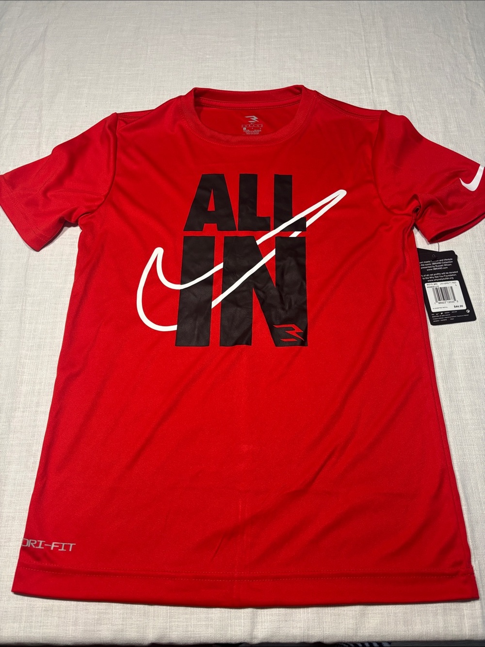 Nike Red Graphic 'ALL IN' Short Sleeve Tee